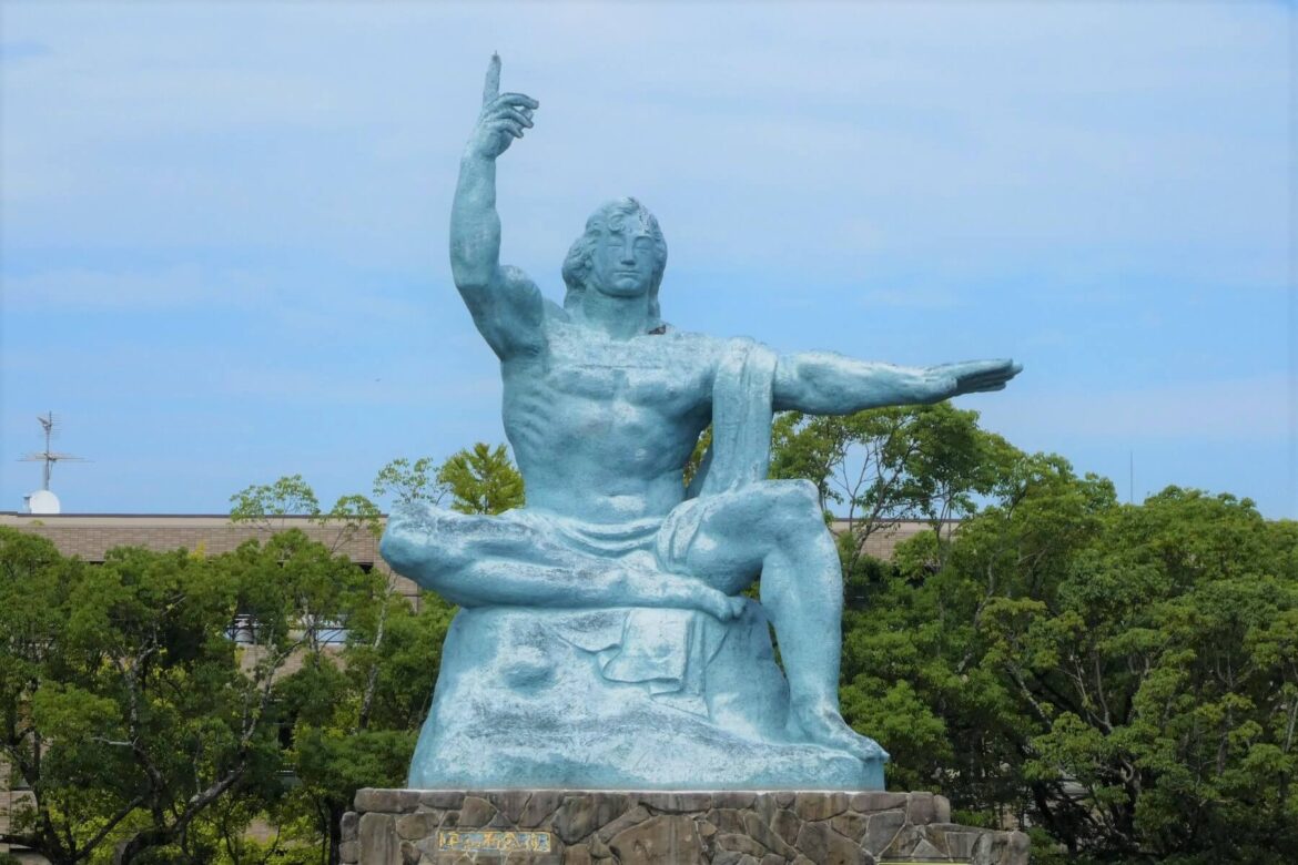 De atoombom route in Nagasaki, Japan