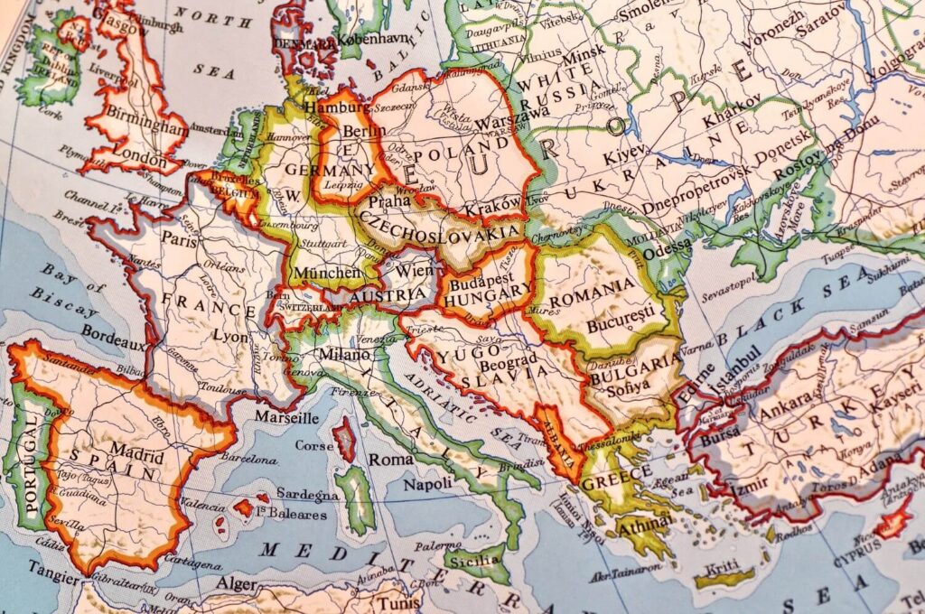 Een historische reisgids van Europa