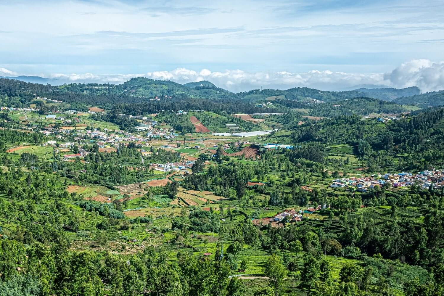 De prachtige omgeving van Ooty, India