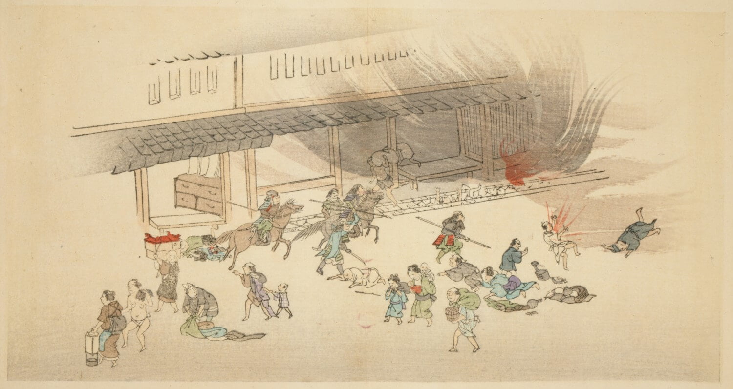 De Hamaguri opstand van 1864 in Kioto, Japan