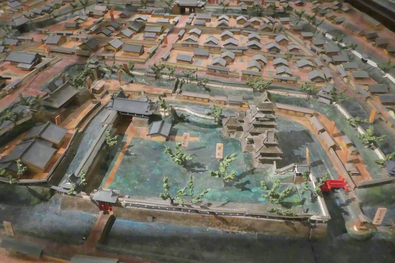 Een plakaat van het vroegere Matsumoto, Japan