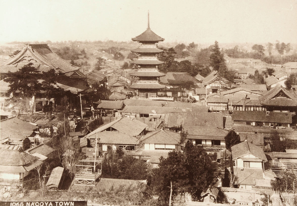 Een foto van Nagoya uit 1880-1890
