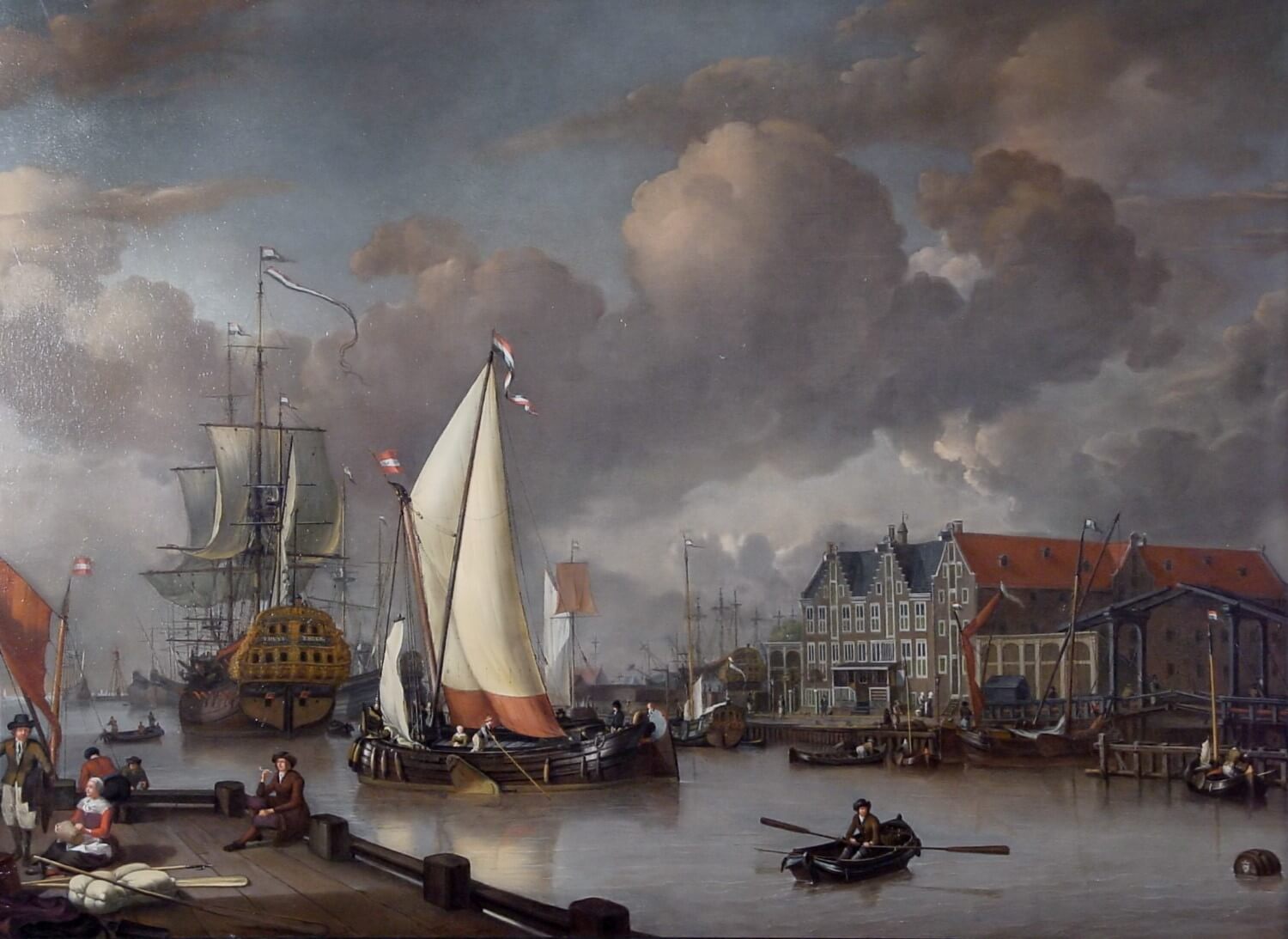 Schilderij van Jan Claesz Rietschoof, Gezicht op het Oostereiland, 1652-1719