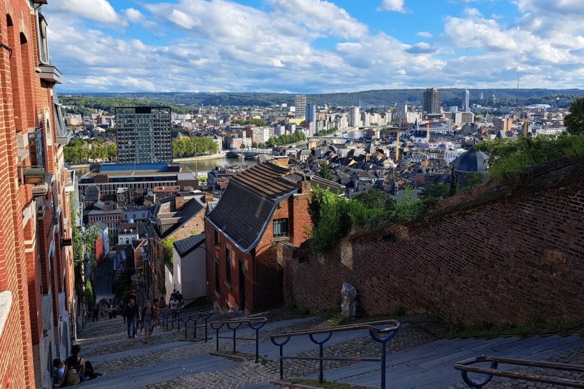 Het uitzicht op Luik vanaf Montagne de Bueren