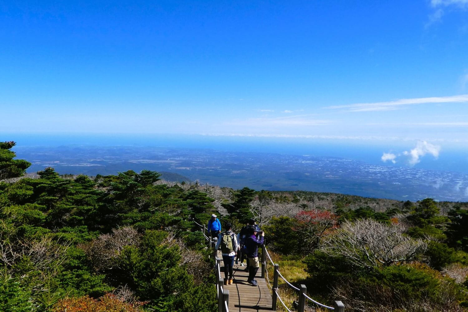 De wandeling naar beneden op Jeju Island