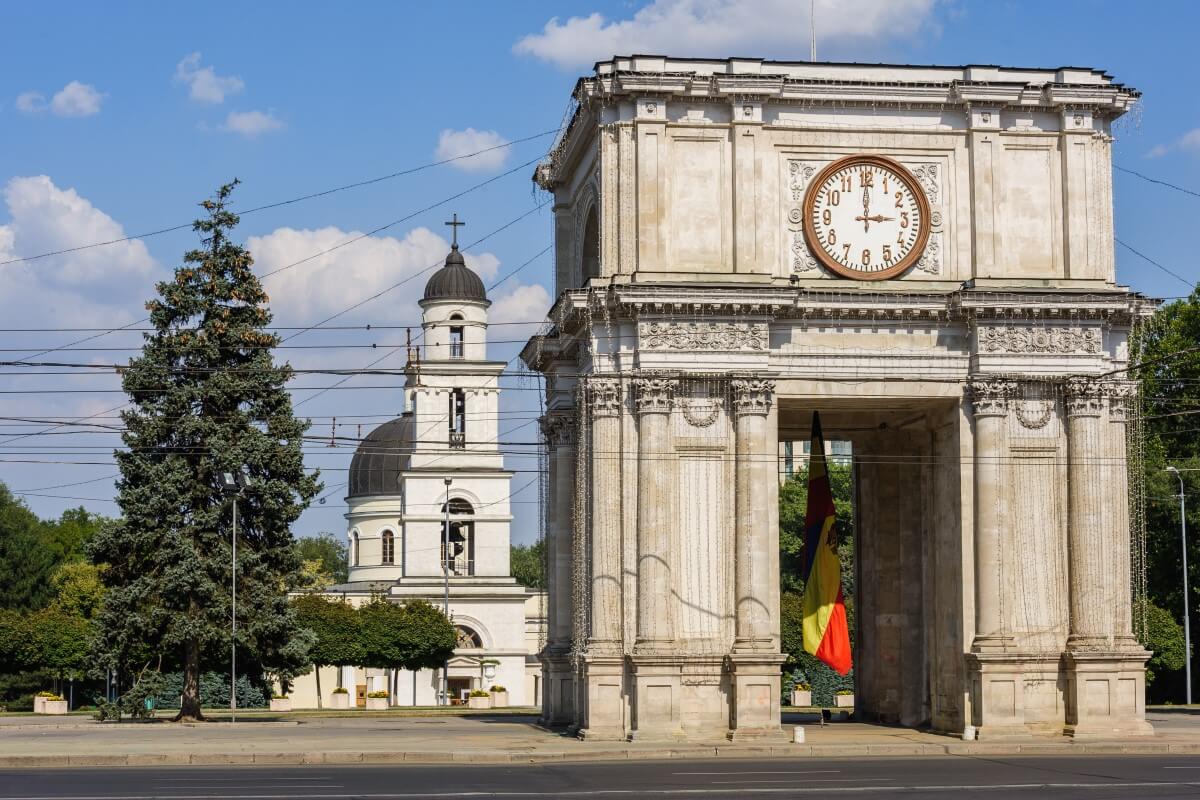 De Arcul de Triumf in Chisinau, Moldavië