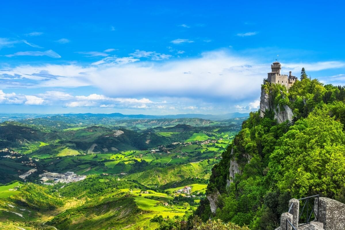 De berg Titano in San Marino