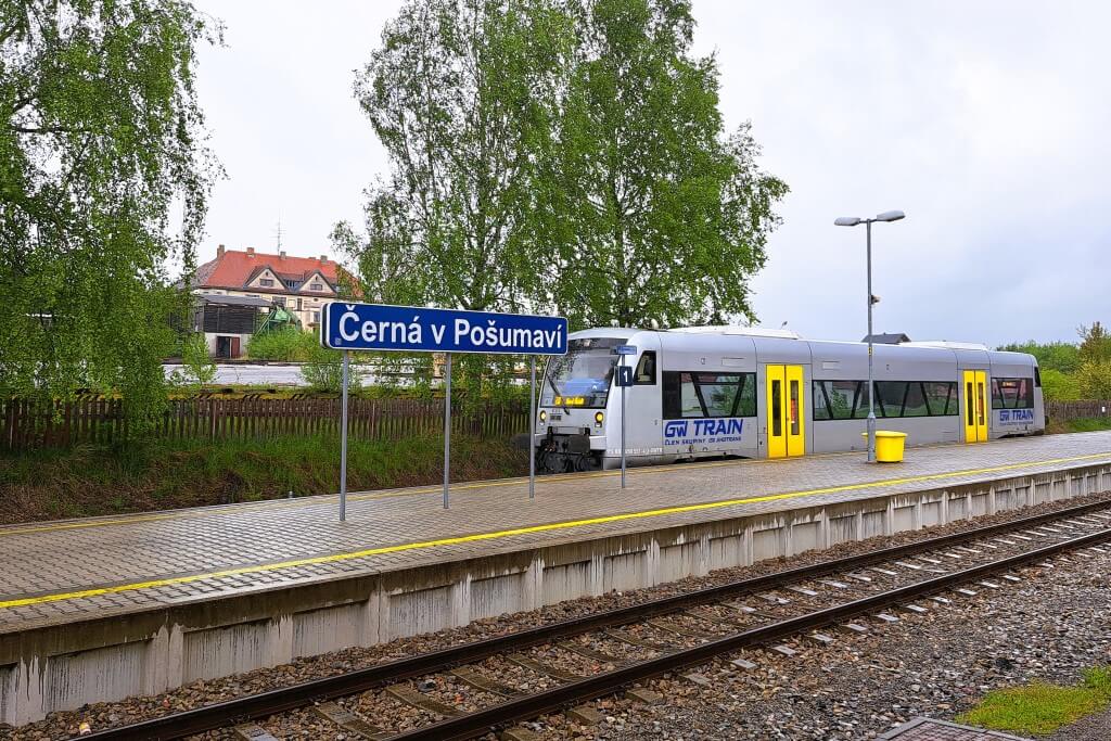 Het treinstation van Černá v Pošumaví