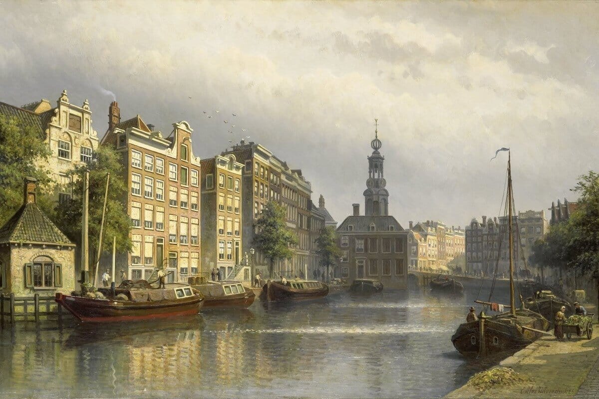 Het Singel te Amsterdam naar de Munt gezien, Eduard Hilverdink