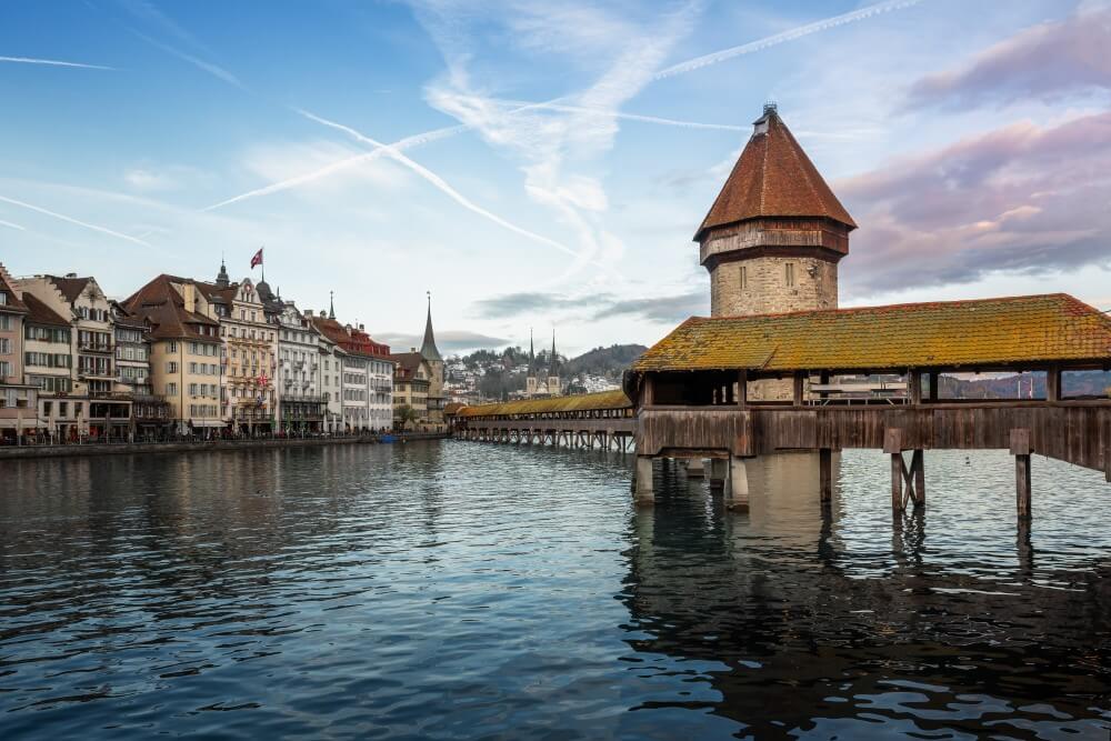 De Kapelbrug in Luzern, Zwitserland